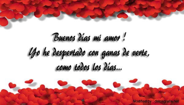 Mensaje romántico de buenos días | Frases de buenos días amor